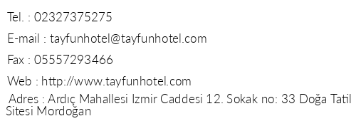 Tayfun Boutique Hotel telefon numaralar, faks, e-mail, posta adresi ve iletiim bilgileri